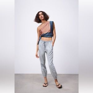 Zara weekend jogger pants light blue